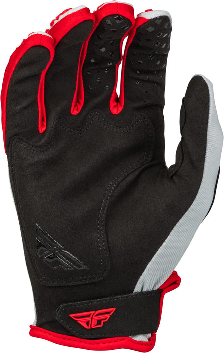 Fly Racing 2023 Youth Kinetic Gloves (Red/Grey, Youth Medium)