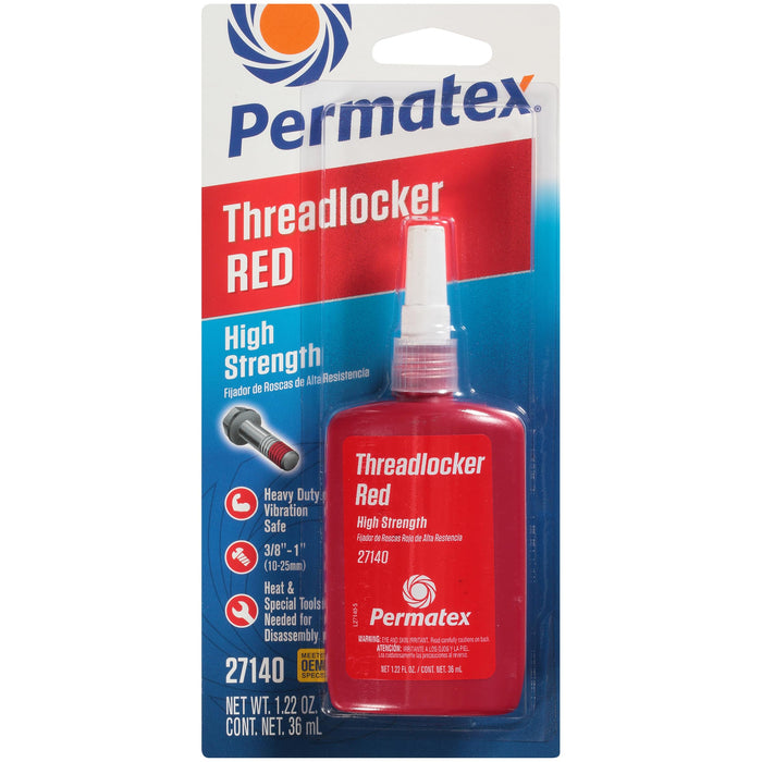 Permatex 27140 High Strength Threadlocker Red, 36 ml