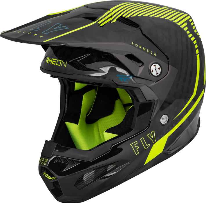 Fly Racing 2023 Formula Carbon Tracer Helmet (Hi-Vis/Black, Youth Large)