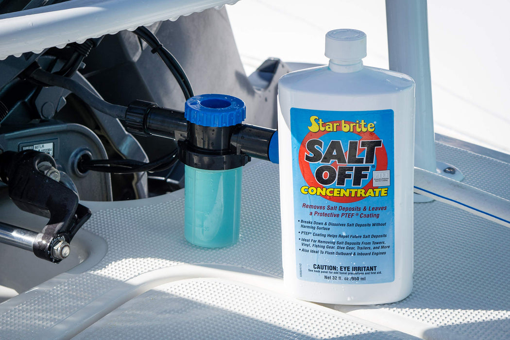 STAR BRITE Salt Off Concentrate Kit - Ultimate Boat Salt Remover & Marine Engine Flush - 32 OZ. with Applicator - Perfect for Outboard Motor Flush & Washing Salt Deposits Away (094000)