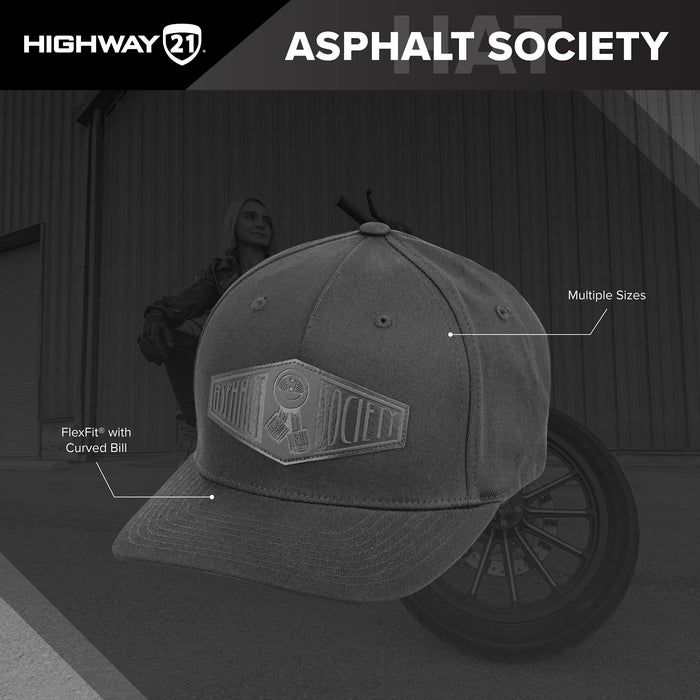 Highway 21 Asphalt Society Hat (Black/Black, Small)