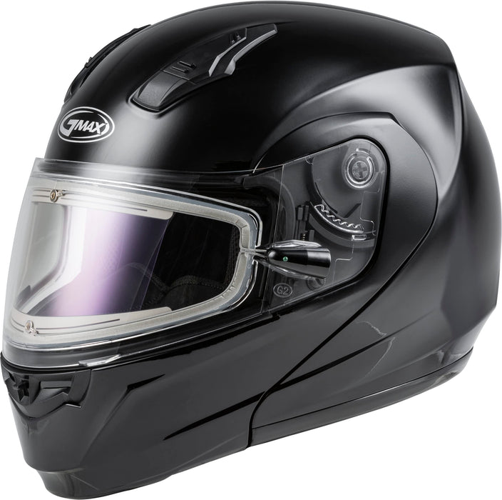 GMAX MD-04S, DOT Approved Modular Helmet for Snow & Motor Sports with Dual Lens Shield (Black)