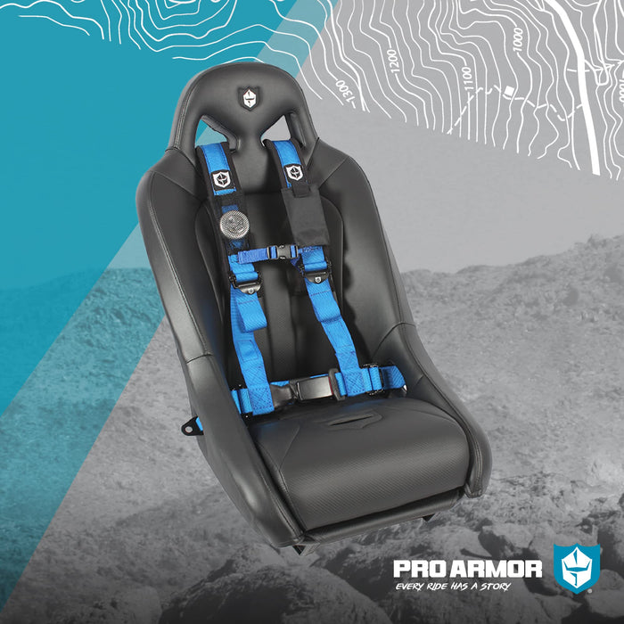 Pro Armor A16UH349BU Auto Style Lap Belt Blue 4 Point Harness 2 Inch Straps, Passenger Side