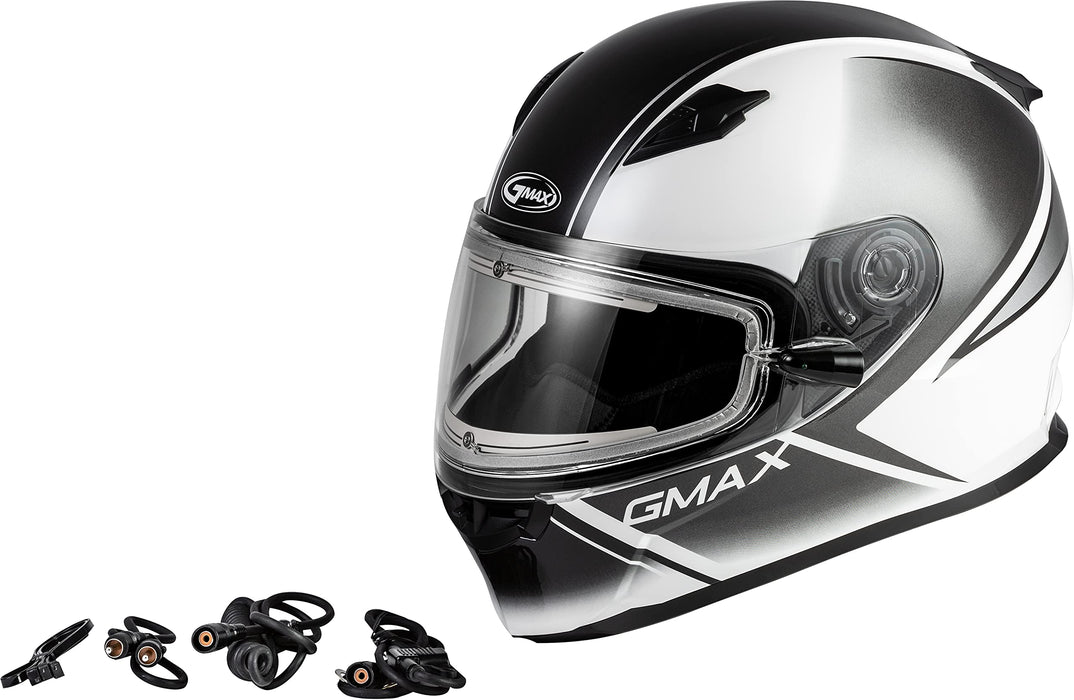 FF-49S Hail Snow Helmet W/ELEC Shield White/Black SM