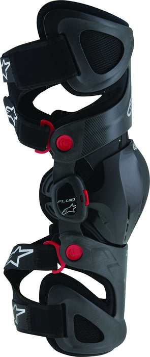 Alpinestars unisex-adult Fluid Tech Carbon Knee Brace Set(Black/Red/White,X-Large/XX-Large),1 Pack