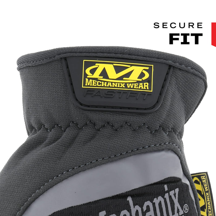 Mechanix Wear: FastFit Work Glove with Elastic Cuff for Secure Fit, Performance Gloves for Multi-Purpose Use, Touchscreen Capable Safety Gloves for Men (Black, Medium)