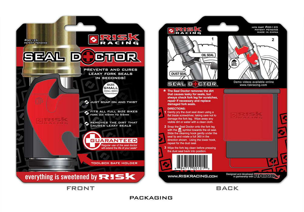 Risk Racing 00-123 Small 35mm - 45mm Seal Doctor, Small (35 millimeters - 45 millimeters), Red