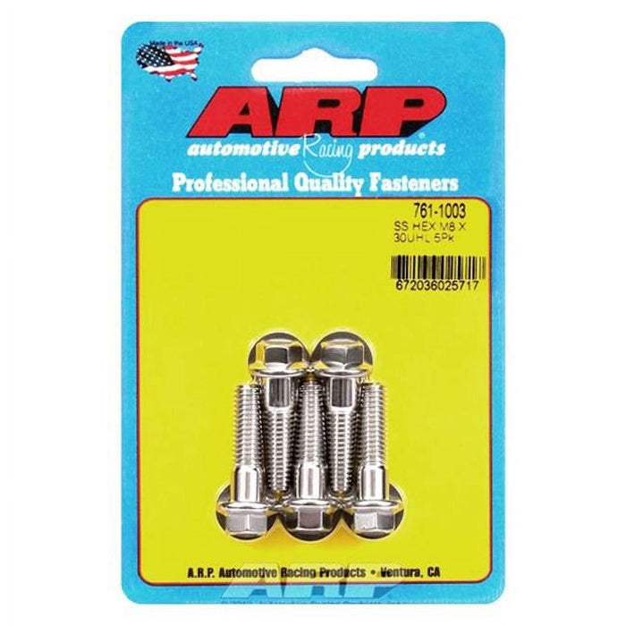 ARP M8 x 1.25 x 30 Hex SS Bolts (5/pkg) 761-1003