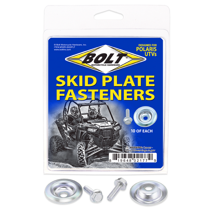 Bolt RZR-SKDPLT Utv Skid Plate Fasteners Skid Plate Washer/Bolt 10 Ea