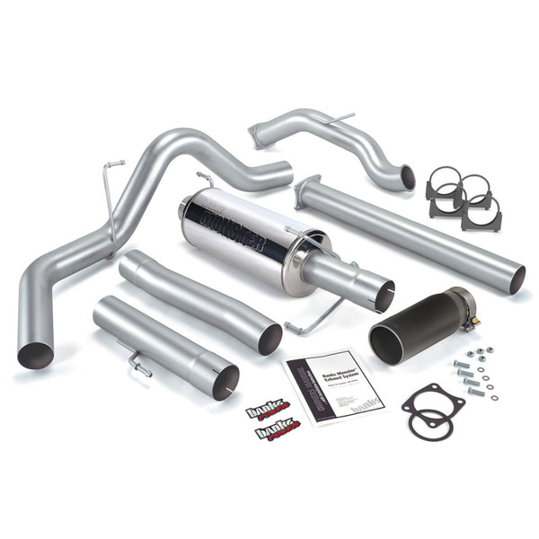 Banks Power 03-04 Compatible with Dodge 5.9L CCLB(Catted) Monster Exhaust System SS Single Exhaust w/ Black Tip 48642-B