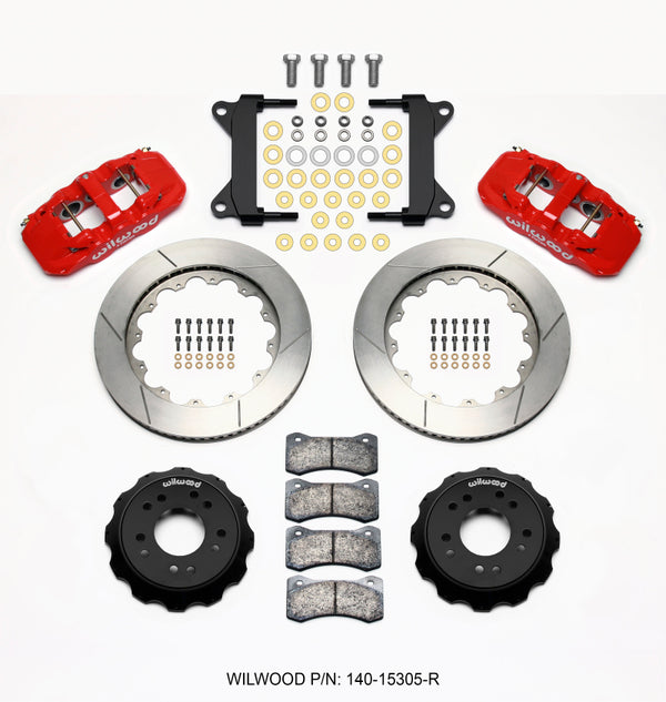 Wilwood AERO6 Front Hat Kit 14.00 Red 63-87 C10 w/ Wilwood Pro Spindles 140-15305-R