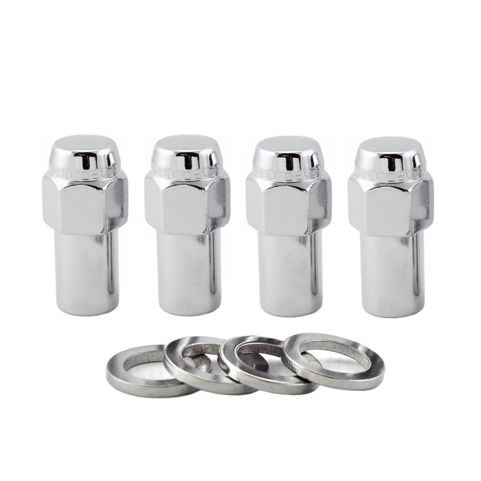 McGard Hex Lug Nut (Long Shank .946in.) 1/2-20 / 13/16 Hex / 1.85in. Length (4-Pack) Chrome 62000