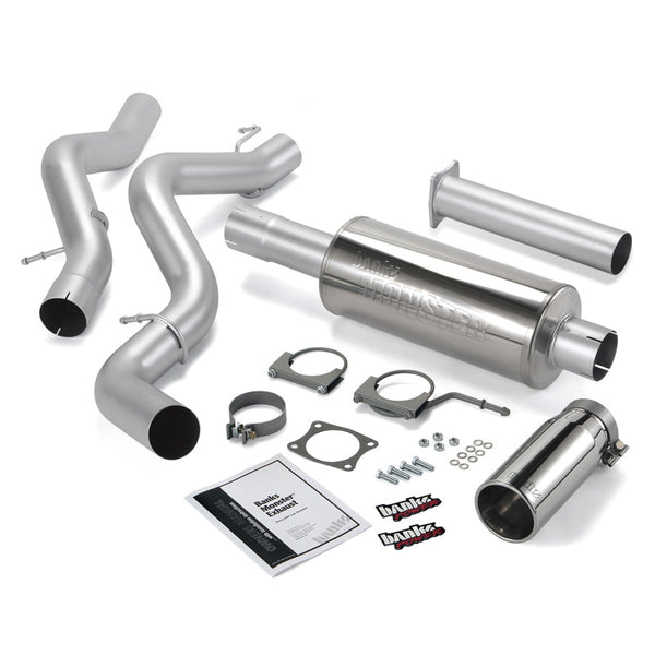 Banks Power 02-05 Chevy 6.6L EC/CCLB Monster Exhaust System SS Single Exhaust w/ Chrome Tip 48634