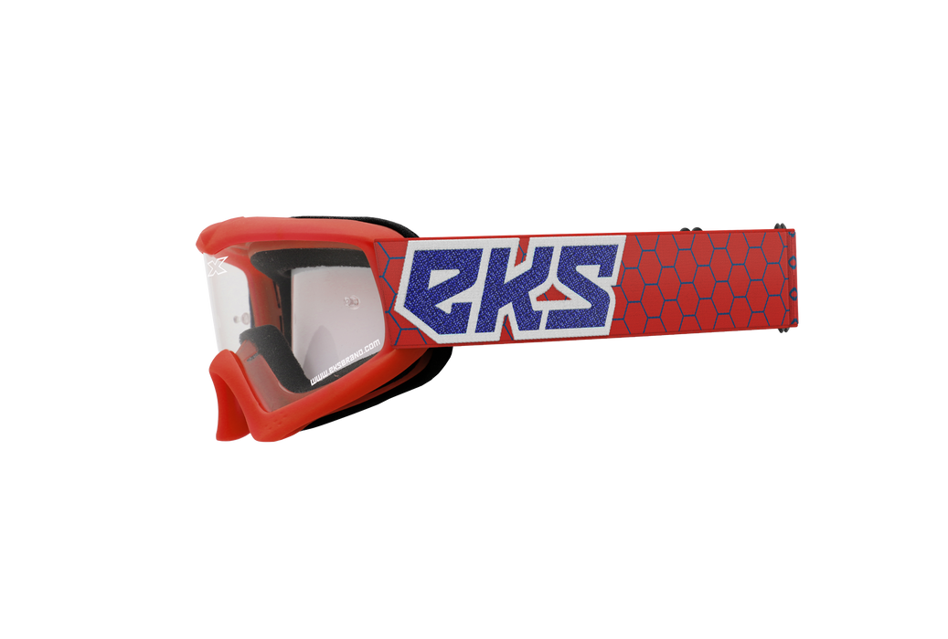 EKS Brand Youth X-Grom Goggles (Red/White/Blue Metallic)