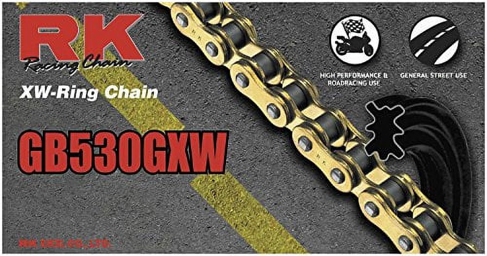 RK GB530GXW Ultra High Performance Race XW-Ring Gold Motorcycle Chain 110 Link