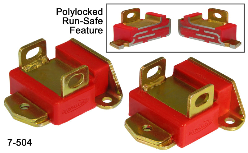 Prothane GM Motor Mounts Type A Short Red 7-504