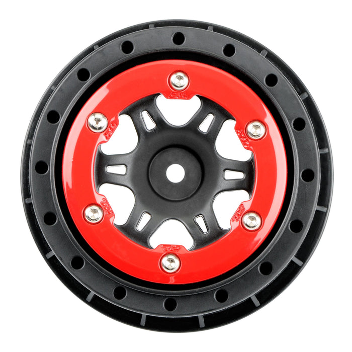 Pro-Line Racing Sixer 2.2/3.0 Red/Black Bead-Loc Fr Wheels2SLH PRO271404