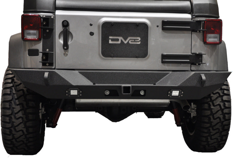 DV8 Offroad 07-18 compatible with Jeep Wrangler JK Full Length Rear Bumper w/ Lights RBSTTB-10