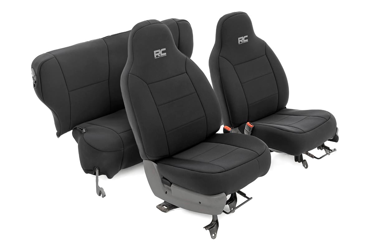 Rough Country Seat Covers Non Detach Headrest Fr And Rear Fits Jeep Cherokee Xj (84-96) 91021A