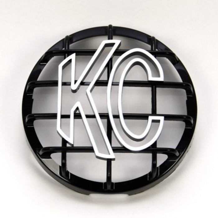 KC HiLiTES 6in. Round ABS Stone Guard for SlimLite/Daylighter Lights (Single) Black/White KC Logo 7210