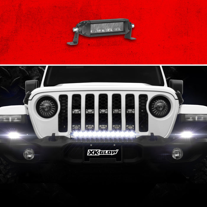 XKGLOW 6in 2nd Gen Razor Light Bar High Beam Driving