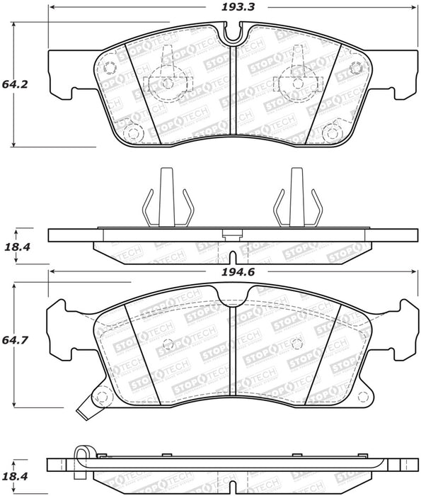 StopTech Street Brake Pads Front 308.1455