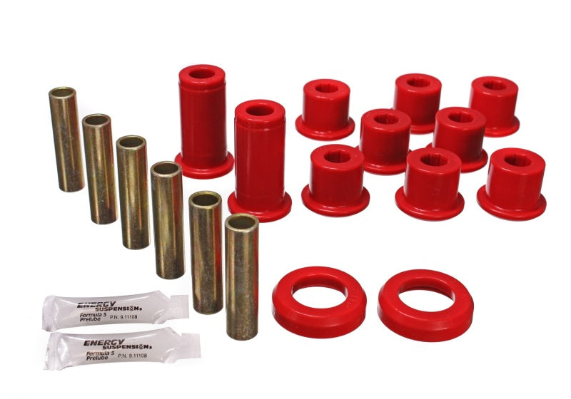 Energy Suspension 82-04 GM S-10/S-15 Pickup 2WD / 82-04 S-10 Blazer Red Rear Leaf Spring Bushing Set 3.2129R