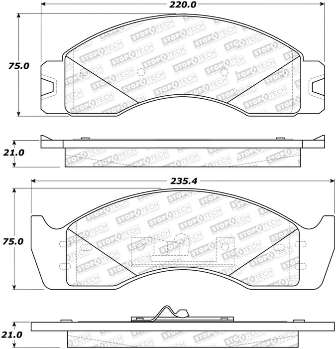 StopTech Sport Brake Pads w/Shims Front 309.0411