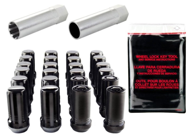 McGard SplineDrive Tuner 6 Lug Install Kit w/Locks & Tool (Cone) M14X1.5 / 22mm Hex Blk 65630BK