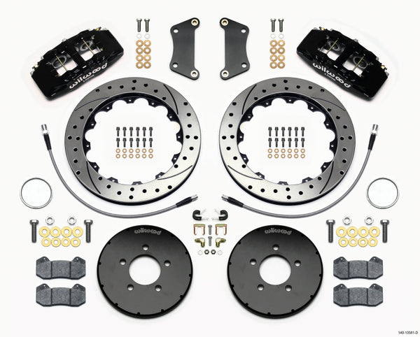 Wilwood Dynapro 6 Front Hat Kit 12.88in Drilled 2005-Up Mazda 3 w/ Lines 140-13581-D