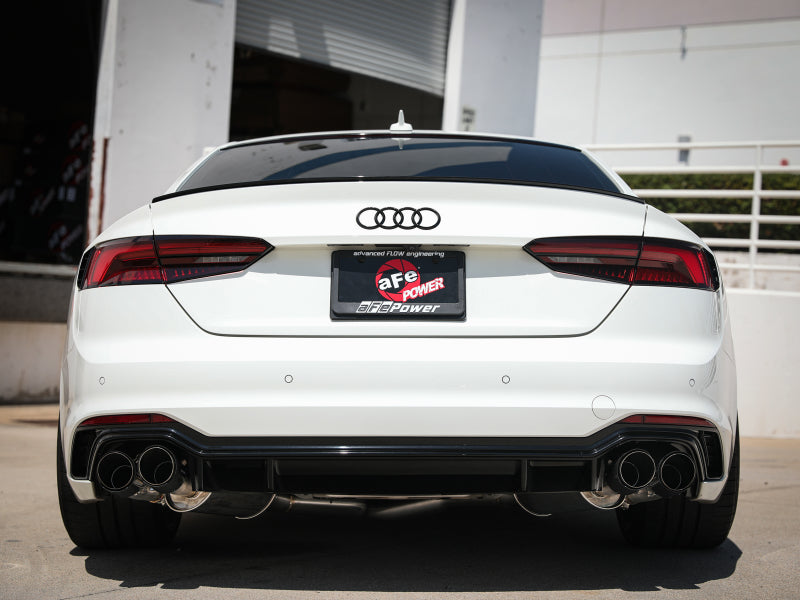 aFe 18-20 Audi RS5 Coupe MACH Force-Xp 3in to 2.5in 304 SS Axle-Back Exhaust System-Quad Carbon Tips 49-36427-C