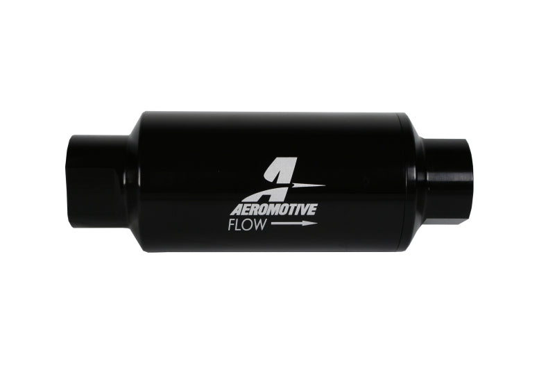 Aeromotive In-Line Filter 10AN 10 Micron Microglass Element Bright-Dip Black 2in OD 12350