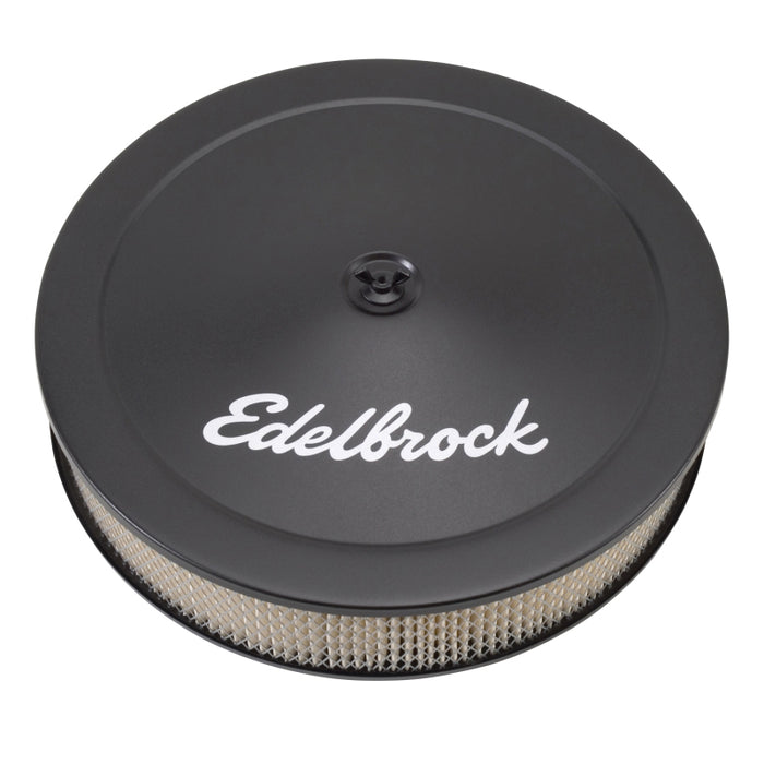 Edelbrock Air Cleaner Pro-Flo Series Round Steel Top Paper Element 14In Dia X 3 75In Dropped Base 1223