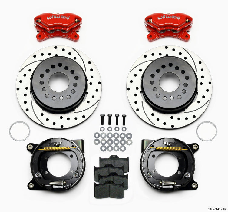 Wilwood Forged Dynalite P/S P-B Kit Drilled-Red Chevy 12 Bolt w/ C-Clips 140-7141-DR