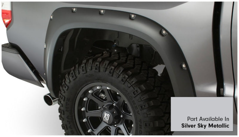 Bushwacker 16-18 Toyota Tundra Fleetside Pocket Style Flares 4pc 66.7/78.7/97.6in Bed Silver Sky 30918-53