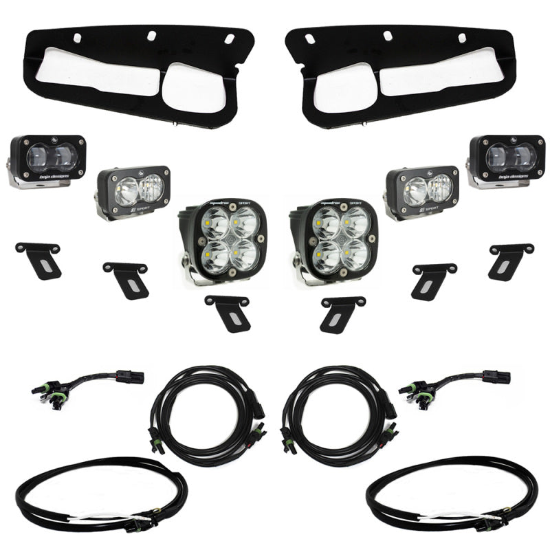 Baja Designs 21-22 Fits Ford Bronco W/Steel Bumper S2 SAE Sportsmen Fog Pkt Light Kit W/Upfitter Clear 448174UP