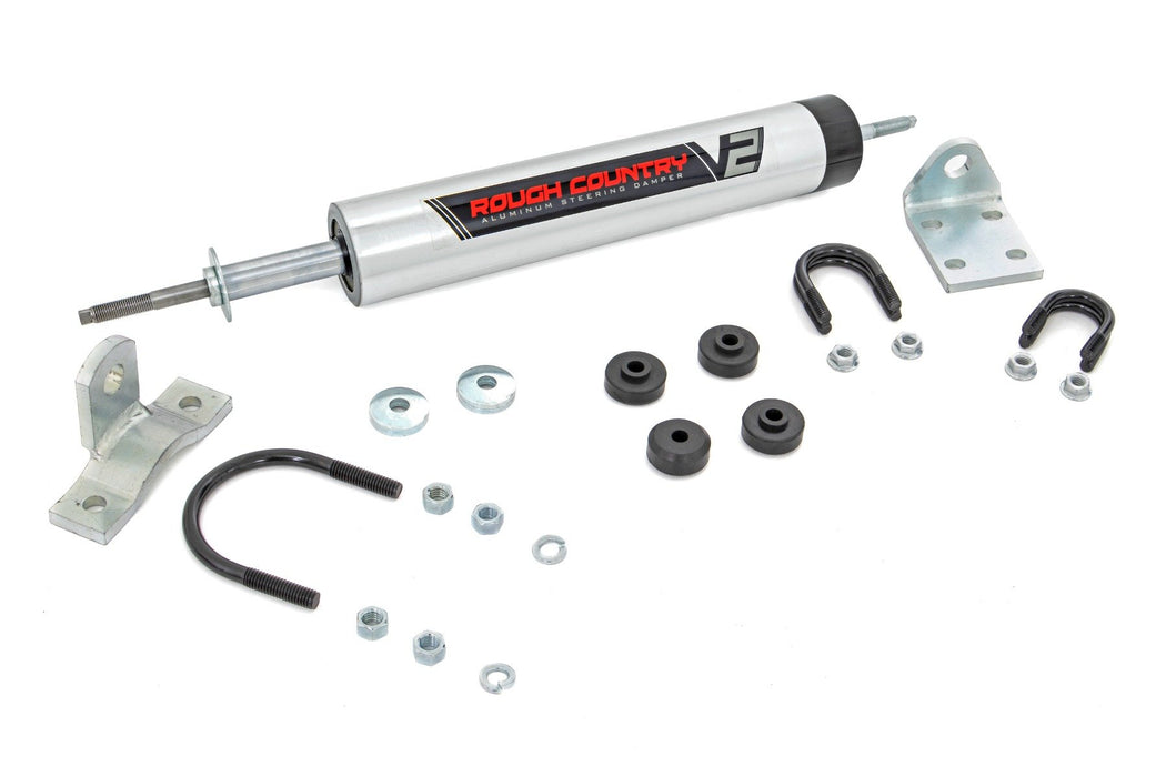 Rough Country V2 Steering Stabilizer compatible with Jeep Cj (59-86)/Cj 8 Scrambler (81-85) 4Wd 8734570