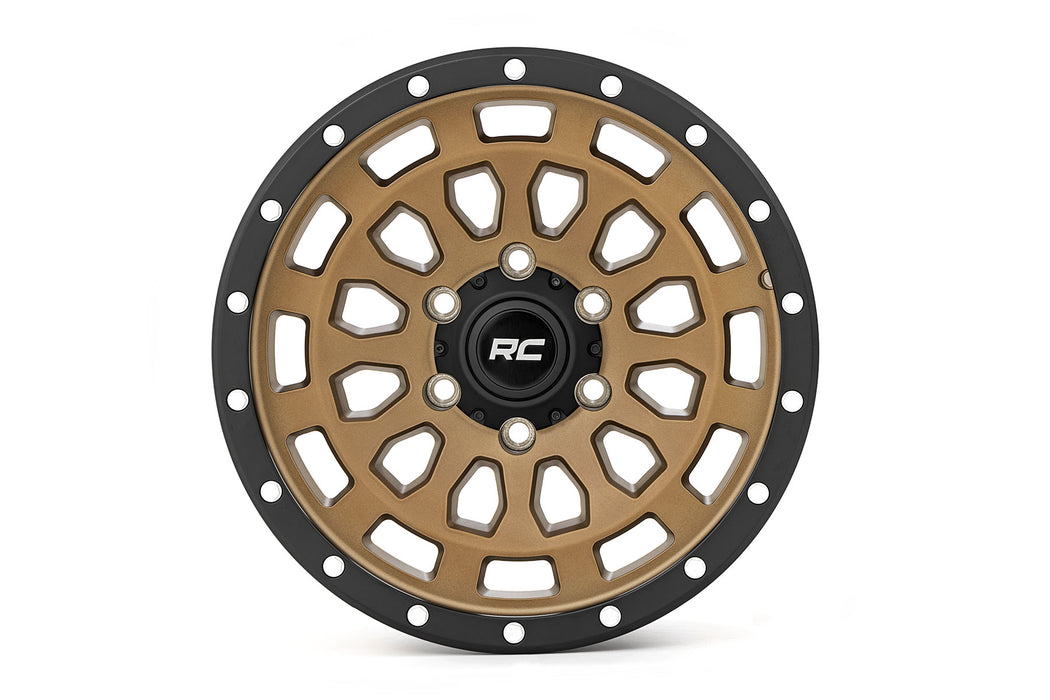 Rough Country 87 Series Wheel Simulated Beadlock Bronze/Black 17X8.5 5X5 +0Mm 87170918