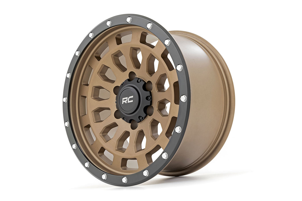 Rough Country 87 Series Wheel Simulated Beadlock Bronze/Black 17X8.5 5X5 +0Mm 87170918