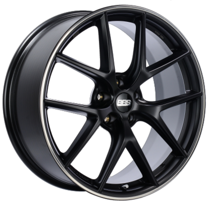 BBS CI-R 20x9.5 5x114.3 ET40 Satin Black Polished Rim Protector Wheel 82mm PFS/Clip Required CI0302BPO