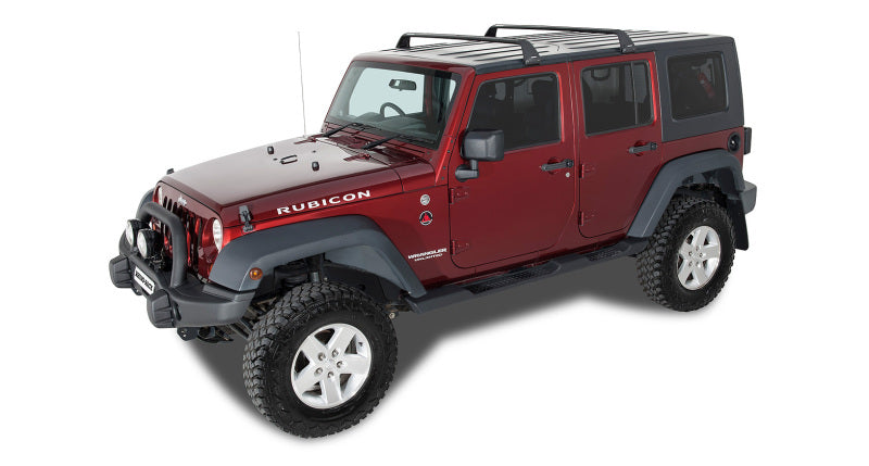 Rhino-Rack 07-22 compatible with Jeep Wrangler JK/JL 4 Door Hard Top Vortex SG 2 Bar Roof Rack Black SG59