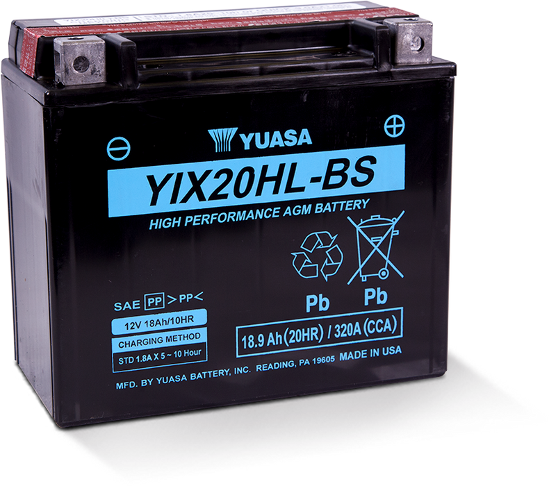 Yuasa YTX20HL-BS High Performance AGM Battery (Bottle Supplied) YUAM620BHX