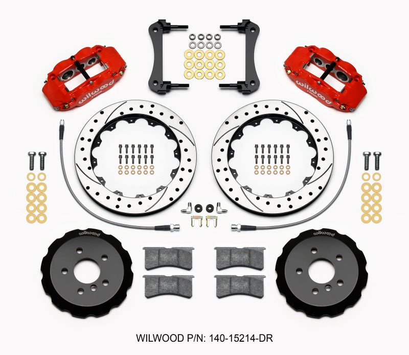 Wilwood Narrow Superlite 6R Front Hat Kit 12.88in Drill Red 2014-2015 Mini Cooper w/Lines 140-15214-DR