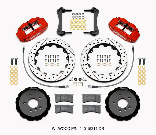 Wilwood Narrow Superlite 6R Front Hat Kit 12.88in Drill Red 2014-2015 Mini Cooper w/Lines 140-15214-DR