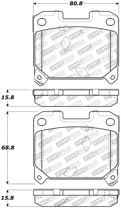 StopTech Street Touring 5/93-98 Toyota Supra Turbo Rear Brake Pads 308.063