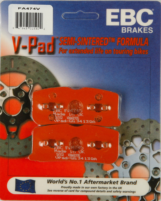 EBC Brakes FA474V Semi Sintered Disc Brake Pad