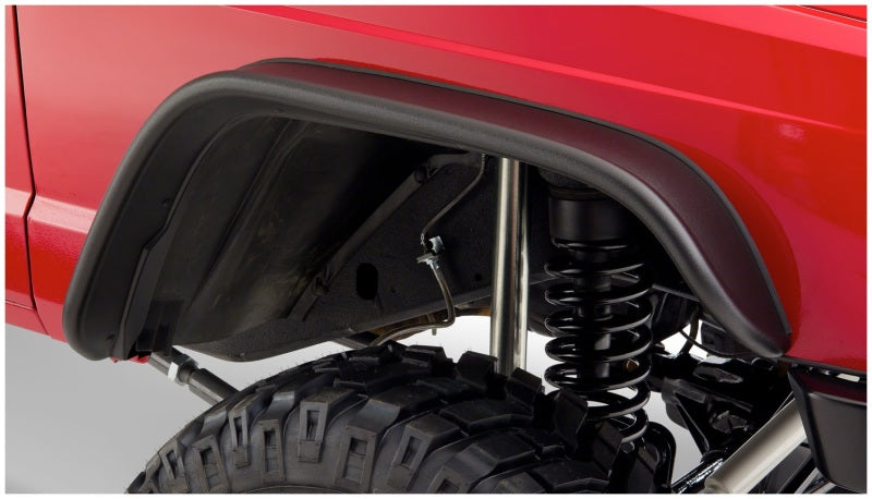 Bushwacker 84-01 compatible with Jeep Cherokee Flat Style Flares 2pc Black 10063-07