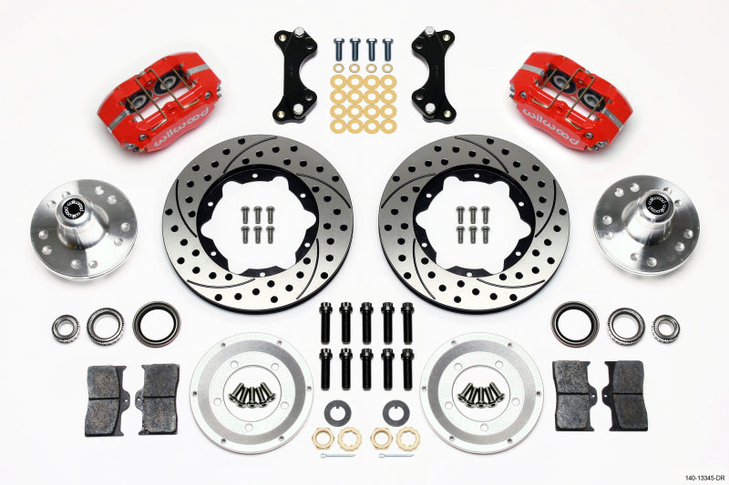 Wilwood Dynapro Dust-Boot Front Kit 11.00in Drilled-Red WWE ProSpindle 140-13345-DR