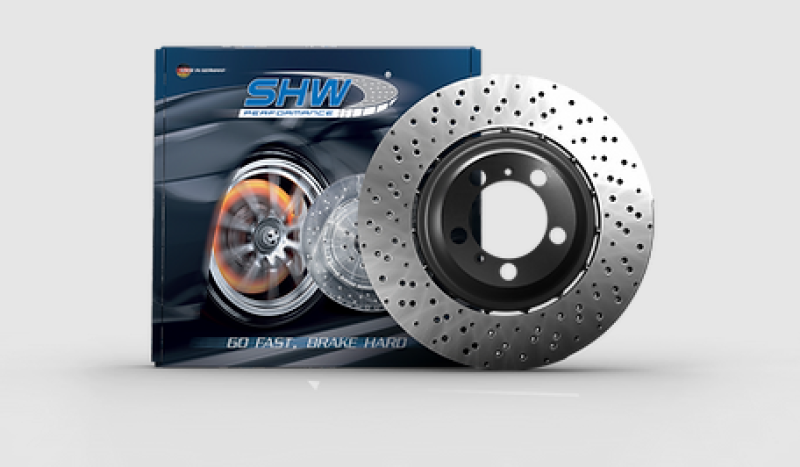 SHW 05-06 BMW M3 3.2L Left Front Cross-Drilled Lightweight Brake Rotor (34112282445) BFL44451