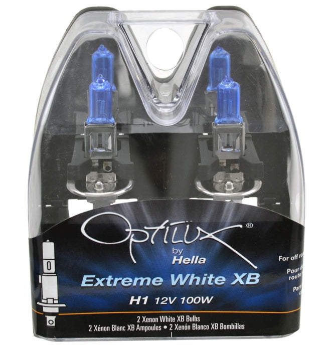 Hella Optilux H1 100W XB Extreme White Bulbs (Pair) H71070227